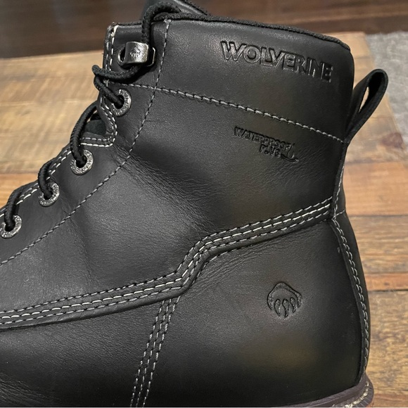 Men’s Wolverine I-90 Durashock 6" Comp Toe WP Wedge Work Boot Black - Picture 5 of 9